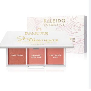 KALEIDO Skinluminate Superfine Luminous Blush Palette CORAL GLOW TRAVEL NEW NWT